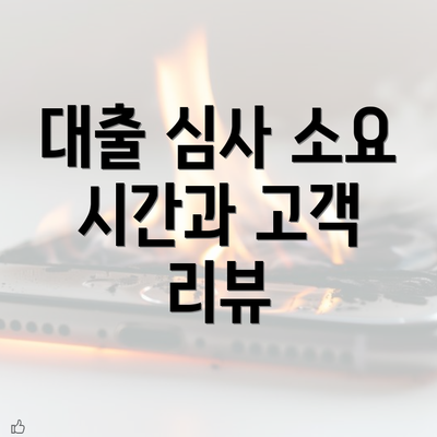 대출 심사 소요 시간과 고객 리뷰