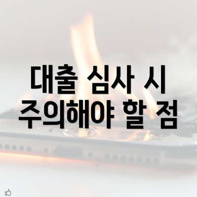 대출 심사 시 주의해야 할 점