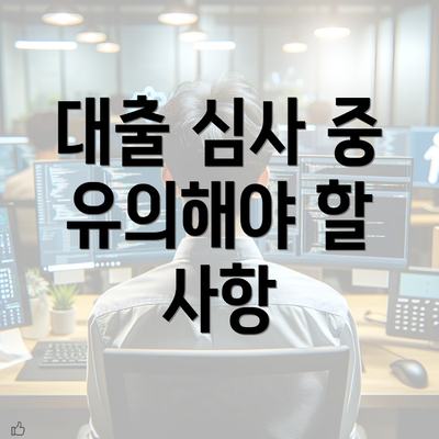 대출 심사 중 유의해야 할 사항