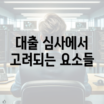 대출 심사에서 고려되는 요소들