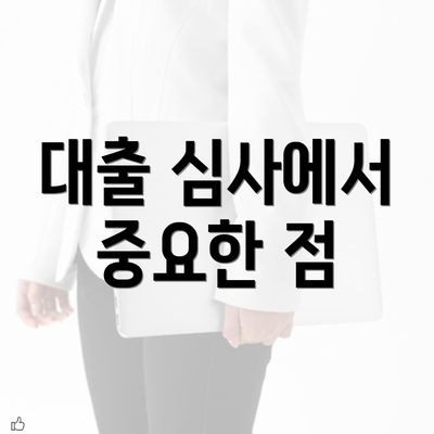 대출 심사에서 중요한 점