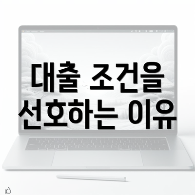 대출 조건을 선호하는 이유