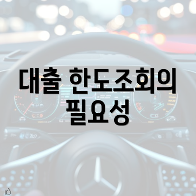 대출 한도조회의 필요성