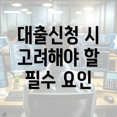 대출신청 시 고려해야 할 필수 요인