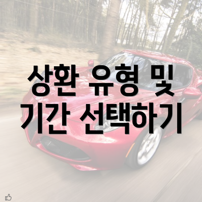 상환 유형 및 기간 선택하기