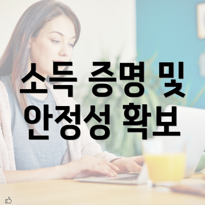 소득 증명 및 안정성 확보