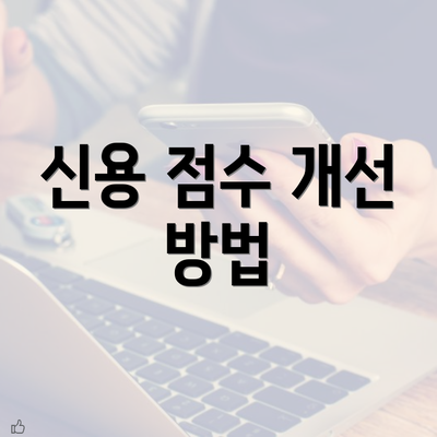 신용 점수 개선 방법