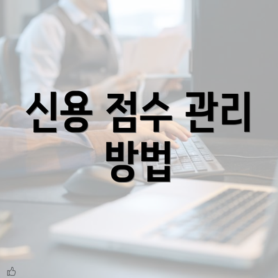 신용 점수 관리 방법