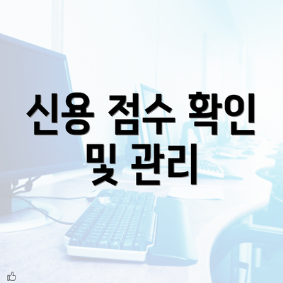 신용 점수 확인 및 관리