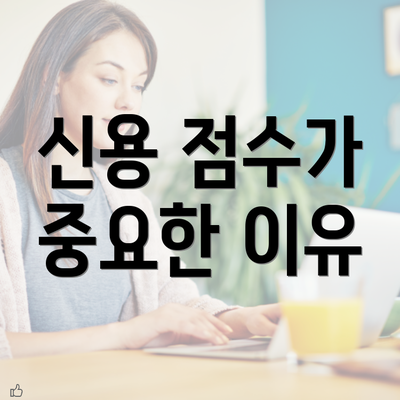 신용 점수가 중요한 이유