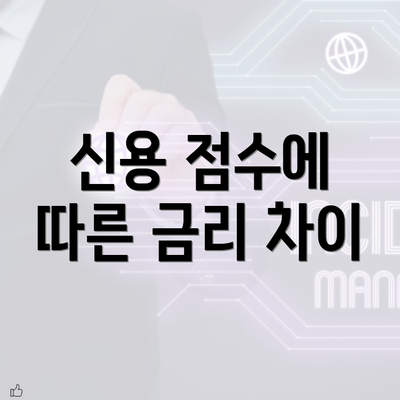 신용 점수에 따른 금리 차이