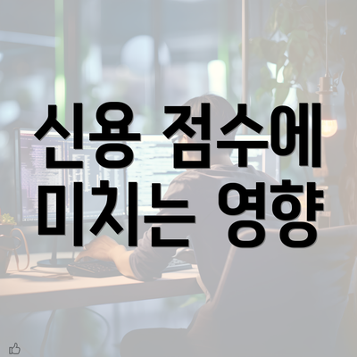 신용 점수에 미치는 영향