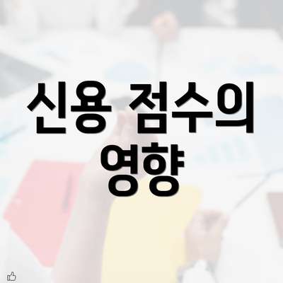 신용 점수의 영향