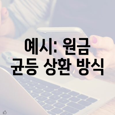 예시: 원금 균등 상환 방식