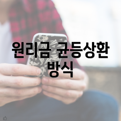 원리금 균등상환 방식