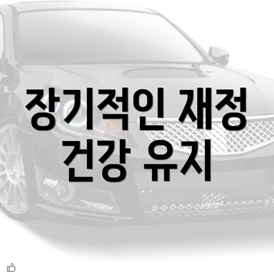 장기적인 재정 건강 유지