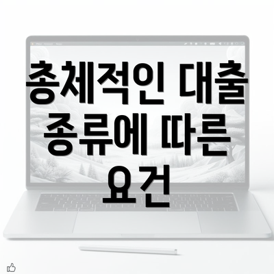 총체적인 대출 종류에 따른 요건