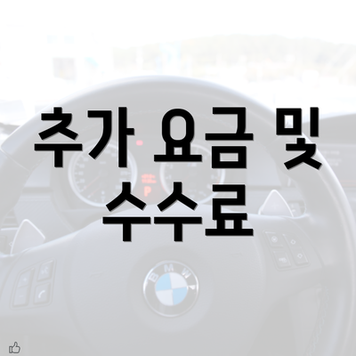 추가 요금 및 수수료