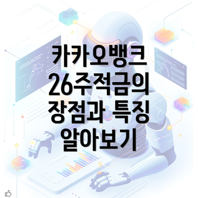 카카오뱅크 26주적금의 장점과 특징 알아보기