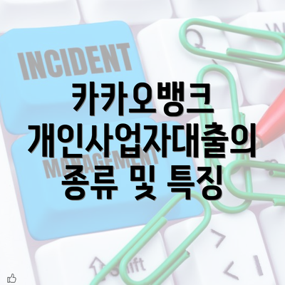 카카오뱅크 개인사업자대출의 종류 및 특징