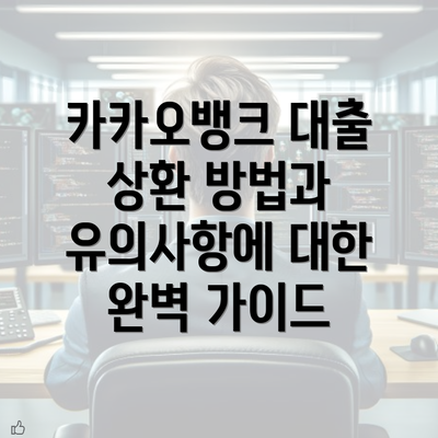 카카오뱅크 대출 상환 방법과 유의사항에 대한 완벽 가이드