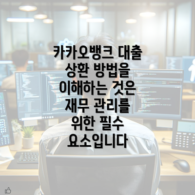 카카오뱅크 대출 상환 방법을 이해하는 것은 재무 관리를 위한 필수 요소입니다