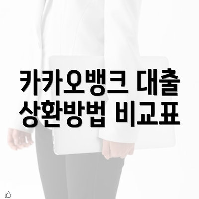 카카오뱅크 대출 상환방법 비교표