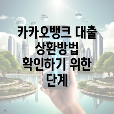 카카오뱅크 대출 상환방법 확인하기 위한 단계