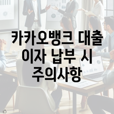 카카오뱅크 대출 이자 납부 시 주의사항