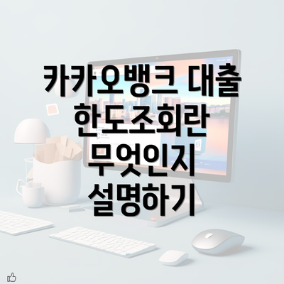 카카오뱅크 대출 한도조회란 무엇인지 설명하기