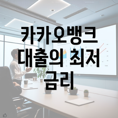 카카오뱅크 대출의 최저 금리