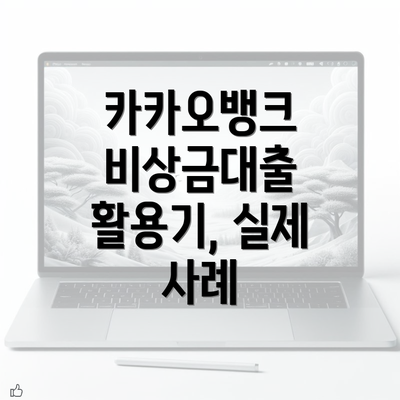 카카오뱅크 비상금대출 활용기, 실제 사례