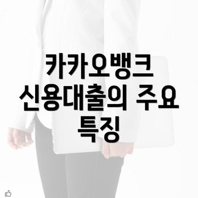 카카오뱅크 신용대출의 주요 특징