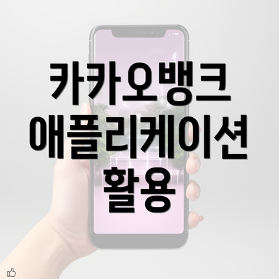 카카오뱅크 애플리케이션 활용