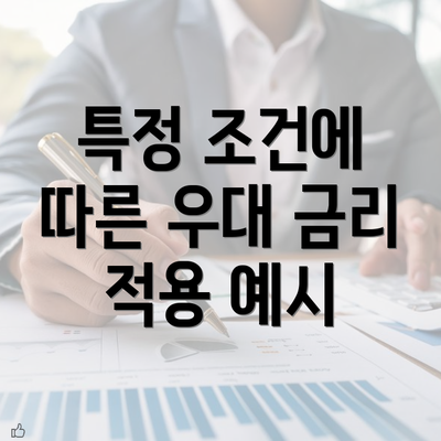 특정 조건에 따른 우대 금리 적용 예시