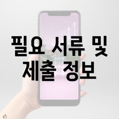 필요 서류 및 제출 정보