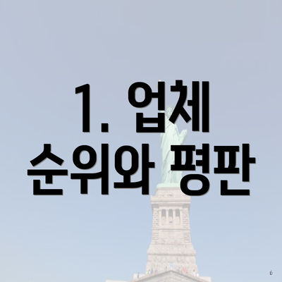 1. 업체 순위와 평판