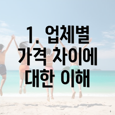 1. 업체별 가격 차이에 대한 이해