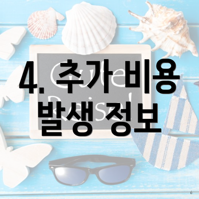 4. 추가 비용 발생 정보