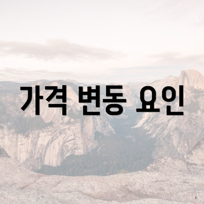 가격 변동 요인