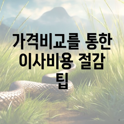 가격비교를 통한 이사비용 절감 팁