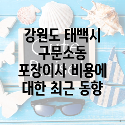 강원도 태백시 구문소동 포장이사 비용에 대한 최근 동향