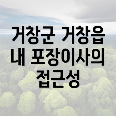 거창군 거창읍 내 포장이사의 접근성