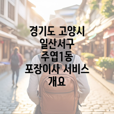 경기도 고양시 일산서구 주엽1동 포장이사 서비스 개요