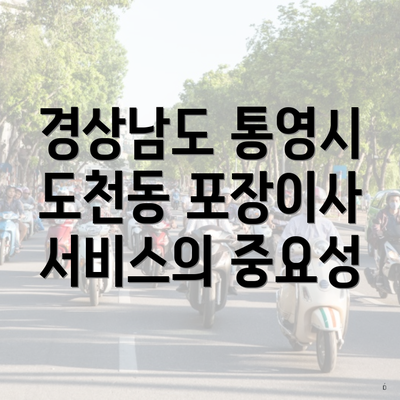 경상남도 통영시 도천동 포장이사 서비스의 중요성