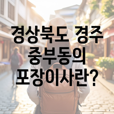 경상북도 경주 중부동의 포장이사란?