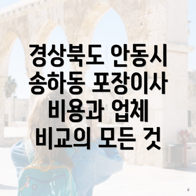 경상북도 안동시 송하동 포장이사 비용과 업체 비교의 모든 것
