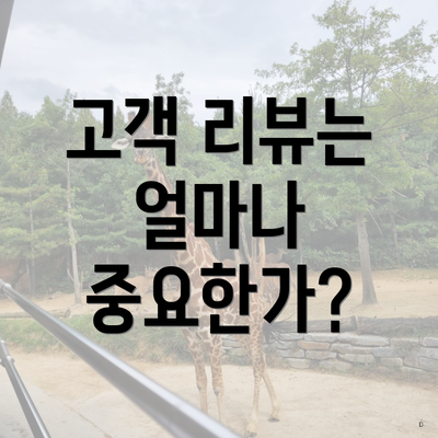 고객 리뷰는 얼마나 중요한가?