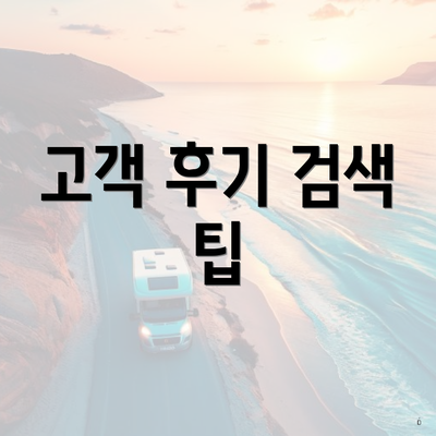 고객 후기 검색 팁