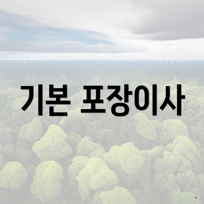 기본 포장이사